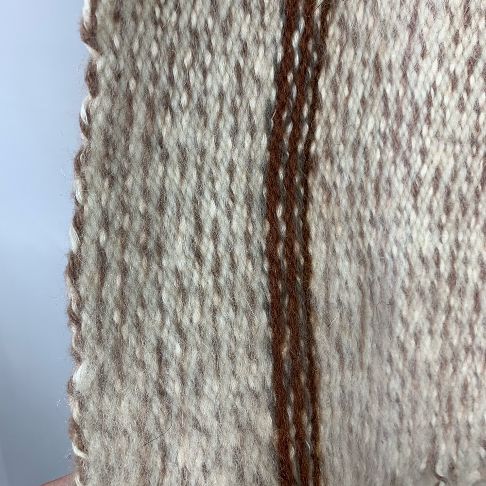 Wool Blend Cream And Rust Color Scarf - image 5